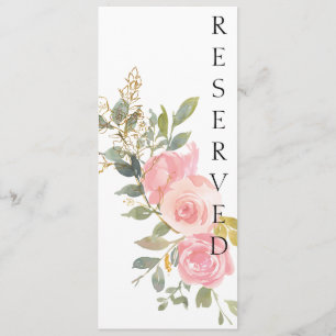 Watercolor Lush Blush Pink Floral Chair Sign Menu