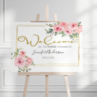 Watercolor Lush Blush Pink Floral Shower Poster