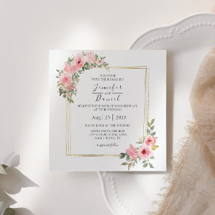 Watercolor Lush Blush Pink Floral Wedding Invite