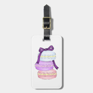 Watercolor Macaron Stack Luggage Tag