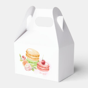 Watercolor Macaroons With Cherry Favour Box