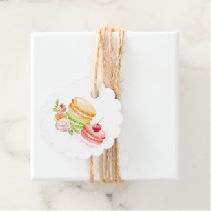 Watercolor Macaroons With Cherry Favour Tags