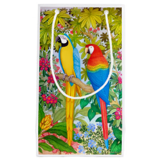 Watercolor Macaw Parrots Gift Bag