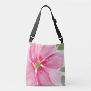 Watercolor Magenta Bloom Crossbody Bag