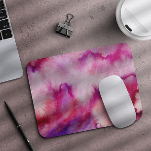 Watercolor magenta wash mouse pad