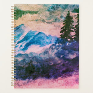 Watercolor Magic Forest Landscape Painting Planner