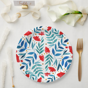 Watercolor Magical Garden  Paper Plate