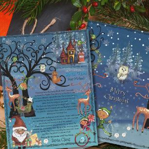 Watercolor Magical  Letter from Santa   Reindeer 