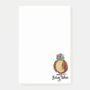 Watercolor Magical Owl With Rainbow Feathers Post-it Notes
