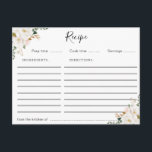 watercolor magnolia floral recipe card<br><div class="desc">An lovely watercolor floral design with white magnolia flowers. The features of this design can be personalised.</div>