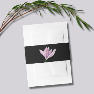Watercolor Magnolia Flower Invitation Belly Band