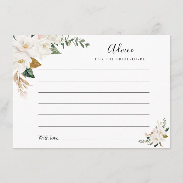 watercolor magnolia & pink floral advice (Front)