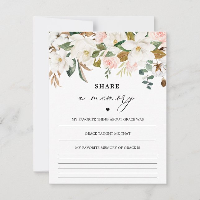 Watercolor Magnolia Share A Memory Card  (Front)