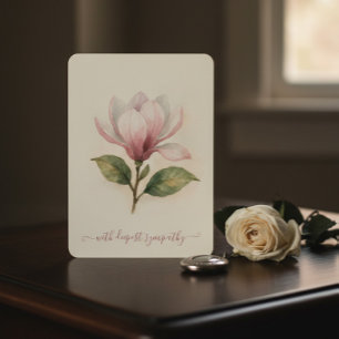 Watercolor Magnolia Sympathy Card 