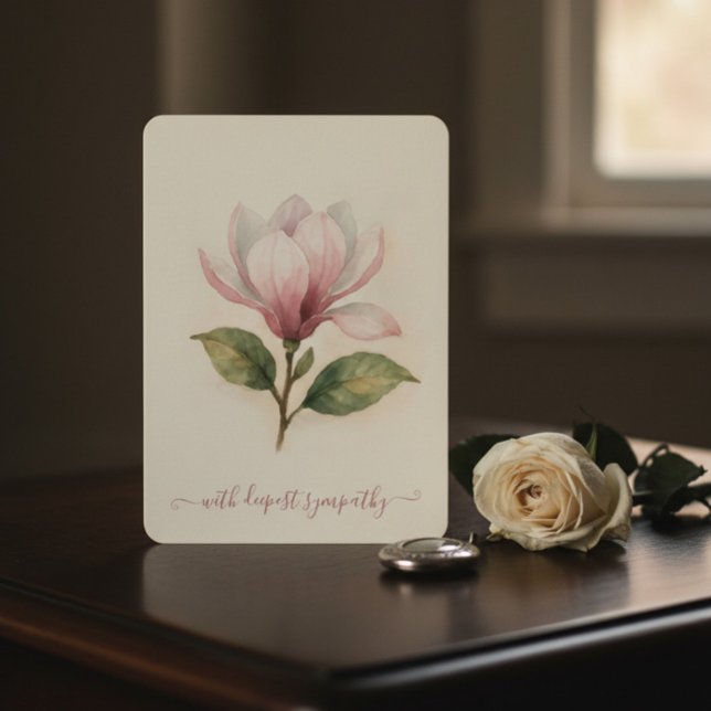 Watercolor Magnolia Sympathy Card  (Creator Uploaded)