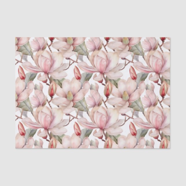 Watercolor Magnolia Tissue Paper (Front)