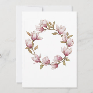 Watercolor Magnolia Wedding Invitation Card