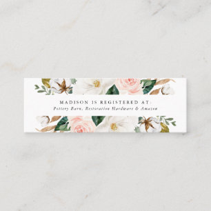Watercolor Magnolias Bridal Registry Cards