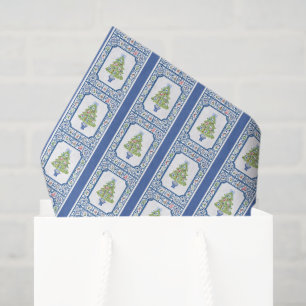 Watercolor Mahjong Christmas Tree Tissue Paper