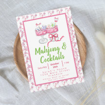 Watercolor Mahjong Cocktail Party Grandmillennial
