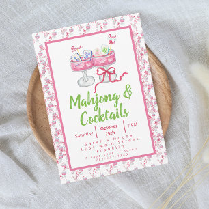 Watercolor Mahjong Cocktail Party Grandmillennial 