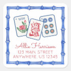 Watercolor Mahjong Tiles & Bows Enclosure