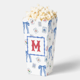 Watercolor Mahjong Tiles & Bows Monogram Favour Box