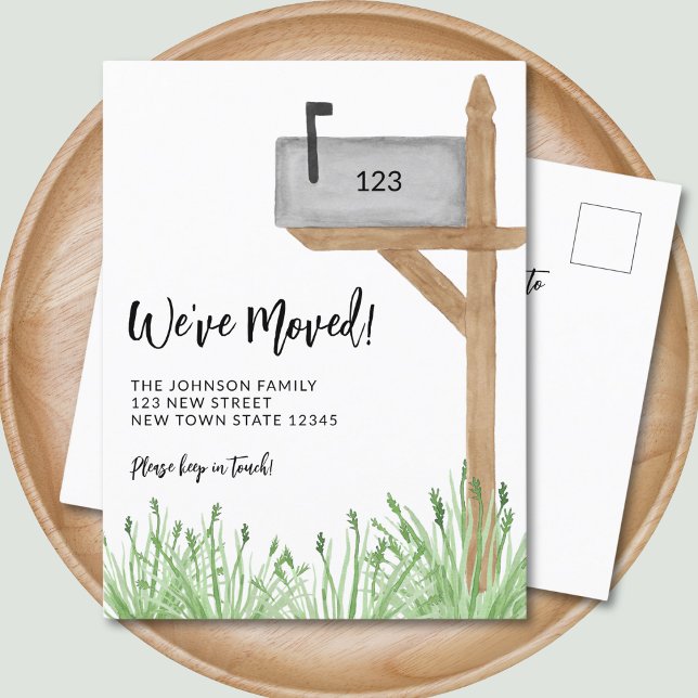 Watercolor Mailbox We've Moved Moving Announcement Postcard (Creator Uploaded)