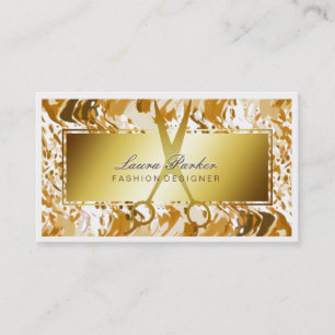 Watercolor Makeup Artist Hair Stylist Scissors Business Card