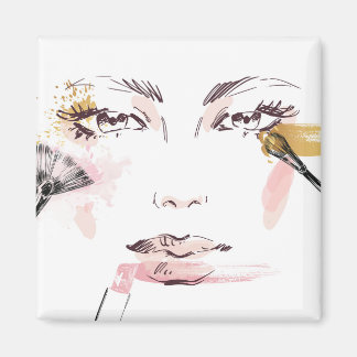 Watercolor Makeup Face Magnet