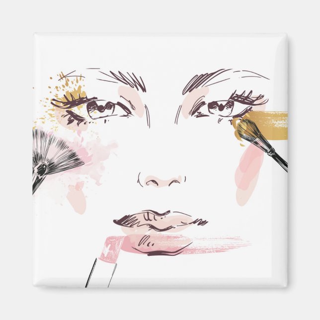Watercolor Makeup Face Magnet (Front)