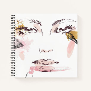 Watercolor Makeup Face Notebook