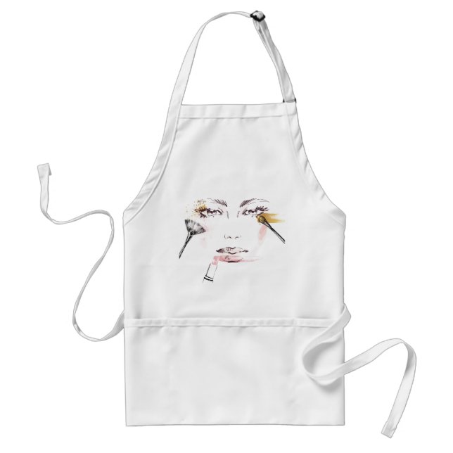 Watercolor Makeup Face Standard Apron (Front)