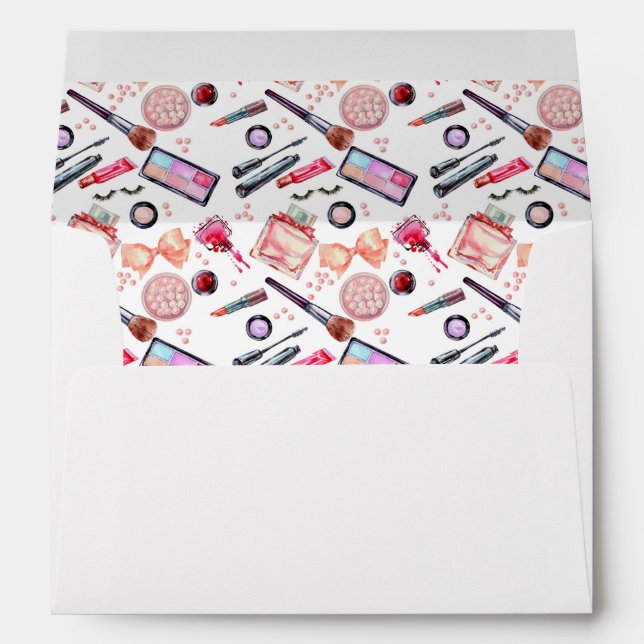 Watercolor Makeup Pattern Envelope (Back (Bottom))