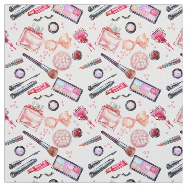 Watercolor Makeup Pattern Fabric (Swatch)