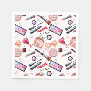 Watercolor Makeup Pattern Napkin