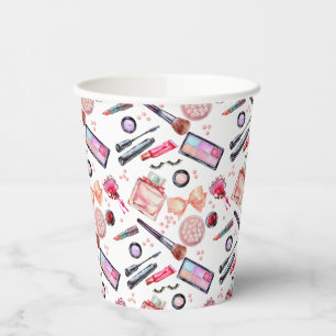Watercolor Makeup Pattern Paper Cups