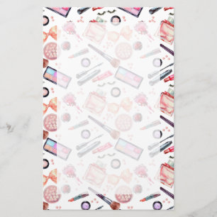 Watercolor Makeup Pattern Stationery