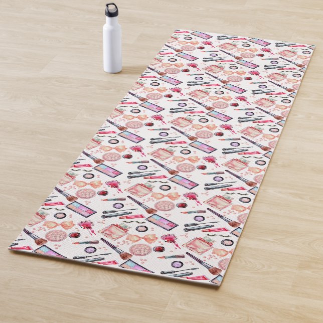 Watercolor Makeup Pattern Yoga Mat (In Situ)