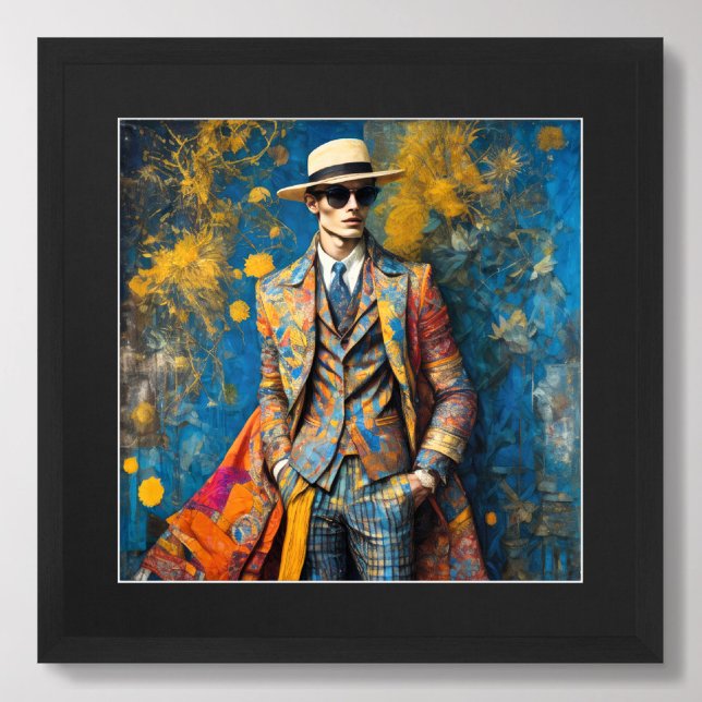 Watercolor Male Model Colourful Fashion Poster (Creator Uploaded)
