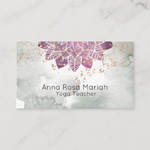 *~*  Watercolor Mandala Glitter Spiritual Reiki Business Card