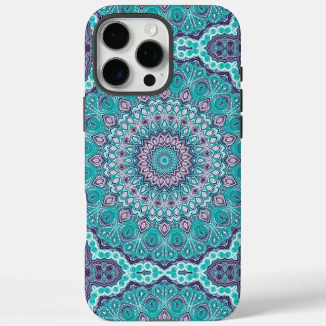 Watercolor Mandala in Teal and Purple Case-Mate iPhone Case (Back)