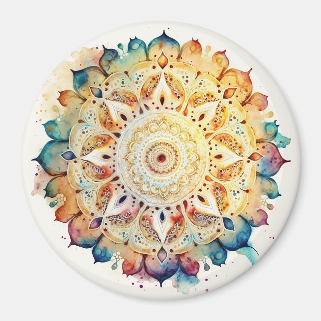 Watercolor Mandala Magnet (Front)