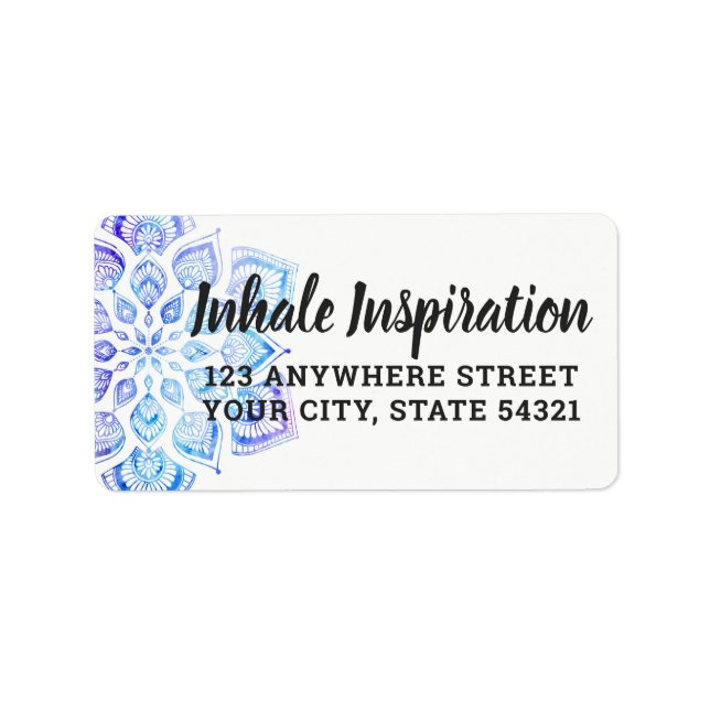 Watercolor Mandala Metaphysical Spiritual Address Label (Front)