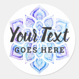 Watercolor Mandala Metaphysical Spiritual Yoga Classic Round Sticker