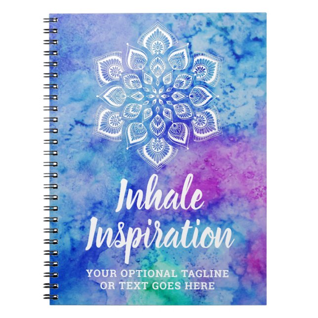 Watercolor Mandala Metaphysical Spiritual Yoga Notebook (Front)