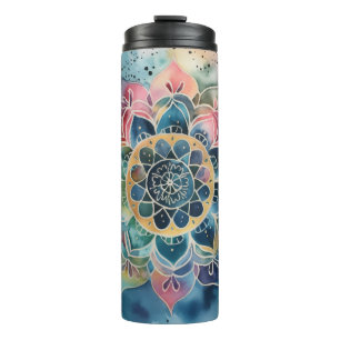 Watercolor Mandala  Thermal Tumbler