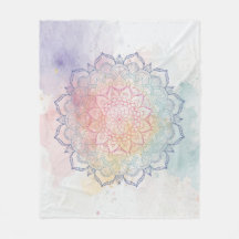 Watercolor Mandala Throw Blanket