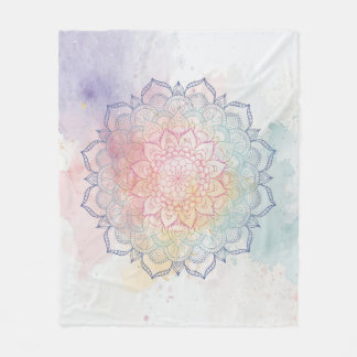 Watercolor Mandala Throw Blanket