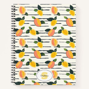 Watercolor Mango Pattern with Green Leaves (2) Notebook